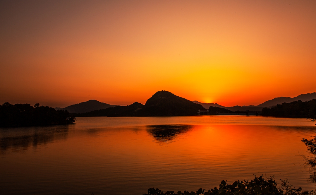 香山湖日落